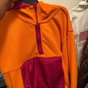 Orange and burgundy hoodie